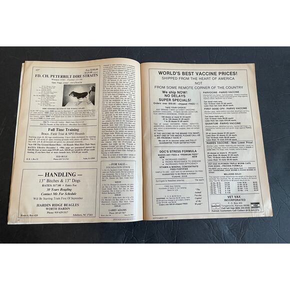 Vintage September 1987 Hounds & Hunting – Beagles in Print Vol. 84 Magazine - Picture 6 of 7